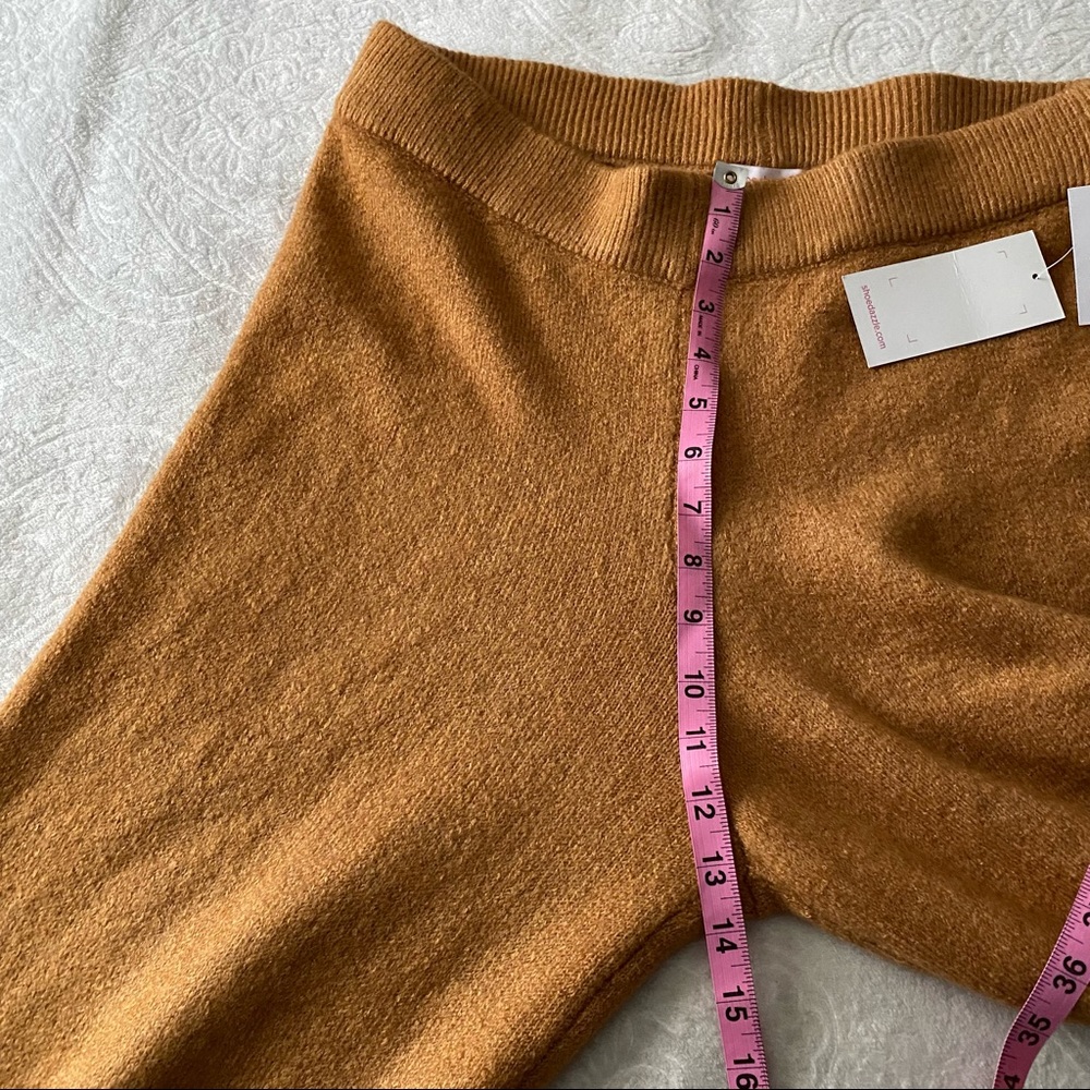 NWT Camel Colored Knit Wide Leg Pants - Picture 7 of 14